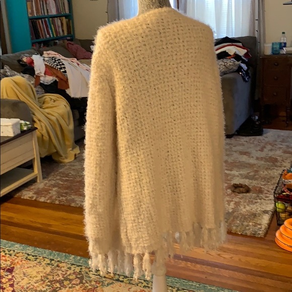 Elan cream super soft fringe trim sweater - Picture 2 of 4
